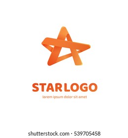 Illustration design of logotype business winner abstract colorful vector template .Logo design star vector template