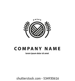 Illustration design of logotype flat simple monoline field