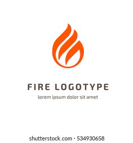 Illustration design of logotype flat simple colorful fire energy