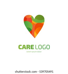 Illustration design of logotype heart flat symbol. Logo design abstract love vector template