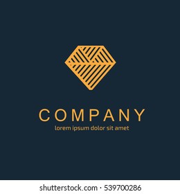 Illustration design of logotype luxury flat symbol. Logo design abstract diamond vector template