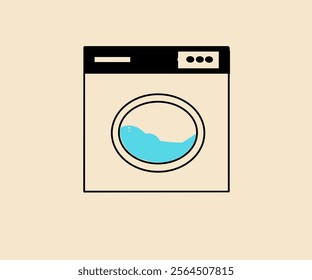 Illustration design of loundry washing machine