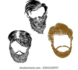 Illustration design of a man with a long faceless beard commemorating World Beard Day