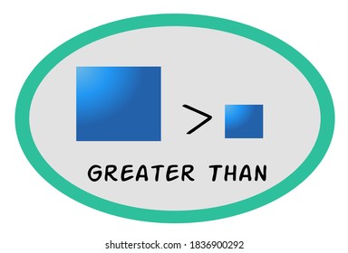 The Illustration and design math equation  greater than