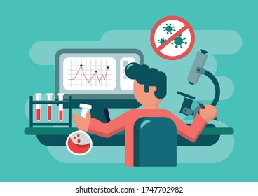 Illustration design of medical personnel. Flat illustration design