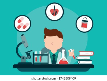 Illustration design of medical personnel. Flat illustration design vector