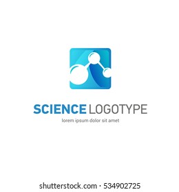 Illustration design molecule logotype flat simple colorful