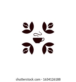 Illustration design of monoline, minimalistic, simple logotype coffee. Vector icon cup with drink