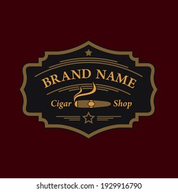 an illustration or design for the name of the cigar shop.