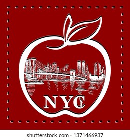 illustration design new york city, big apple