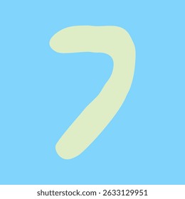 Illustration design with the number 7 (seven) written on a sky blue background