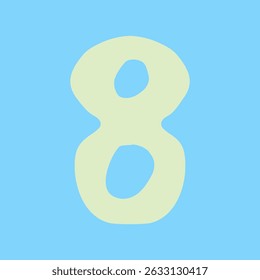 Illustration design with the number 8 (eight) written on a sky blue background