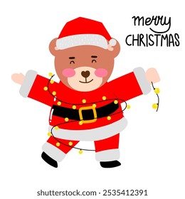 illustration design on christmas day celebration. shiba inu and bear cartoon