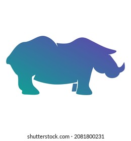 illustration design, one-horned rhino shape vector