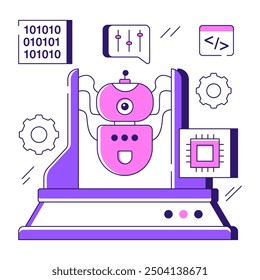 Un diseño de ilustración de robot en línea

