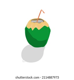 illustration design of an open coconut