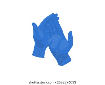 Illustration design of a pair of gloves, rubber gloves protect hands from chemicals, dirt and risk of contamination, realistic hand-shaped icon vector on white background
