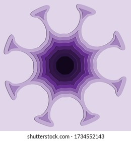 Illustration Design Paper Cut Corona Virus Icon