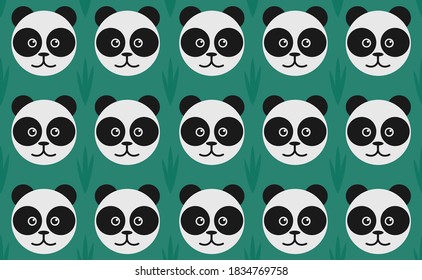 diseño de ilustración con caricatura panda. para impresión de tela, textil, papel de envoltura de regalo. vector colorido para los niños, de estilo plano