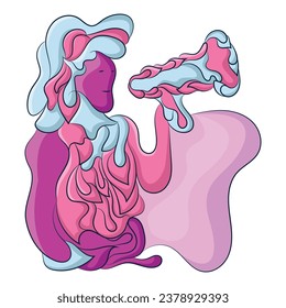 illustration design of people providing information