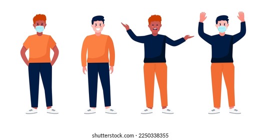 illustration design of people standing in different styles