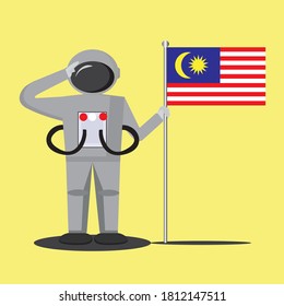 The illustration design of a person holding a flag is perfect for independence day, products, advertising, etc.