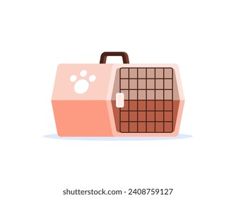 an illustration design for pet cargo or pet carrier. basket for carrying cats, dogs or rabbits. tools or objects. cartoon or flat style illustration design. graphic elements