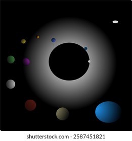 
Illustration design, the phenomenon of black hole activity in outer space, which is attracting galaxies and planets with its enormous gravity.