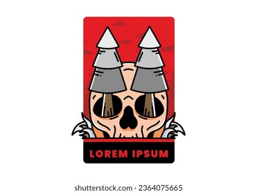 Illustration design of a pine trees stuck in skull