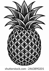 Illustration design of pineapple fruit 
