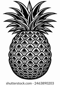 Illustration design of pineapple fruit 