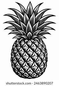 Illustration design of pineapple fruit 