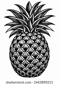 Illustration design of pineapple fruit 