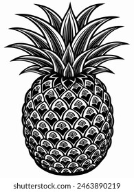 Illustration design of pineapple fruit 