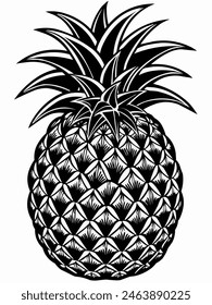 Illustration design of pineapple fruit 