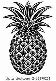 Illustration design of pineapple fruit 