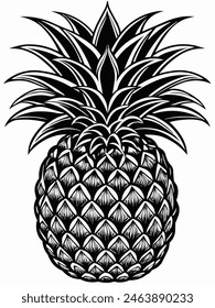 Illustration design of pineapple fruit 