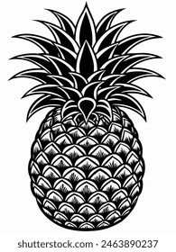 Illustration design of pineapple fruit 