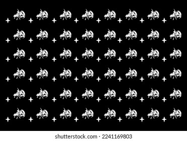 Illustration design of a pizza and thunder pattern tattoo