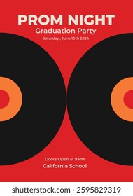 Illustration design poster prom night bauhaus style