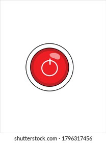 Ilustración diseño del botón de encendido para apagar en rojo