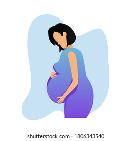 Illustration design pregnancy mother isolated on white background