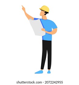 diseño de ilustración de un supervisor de construcción de proyecto