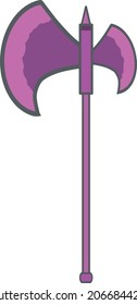 Diseño de ilustración para arma de hacha púrpura