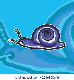 Illustration Design
 Purple Snail Vector