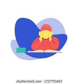 Illustration design reading book template