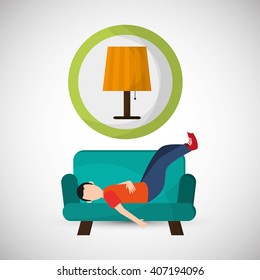 Illustration design of resting, editable vecctor