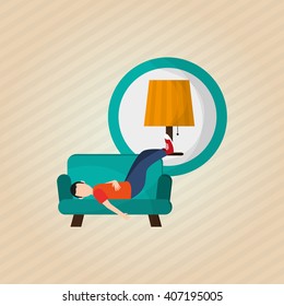 Illustration design of resting, editable vecctor