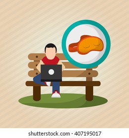 Illustration design of resting, editable vecctor