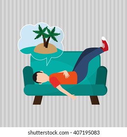 Illustration design of resting, editable vecctor